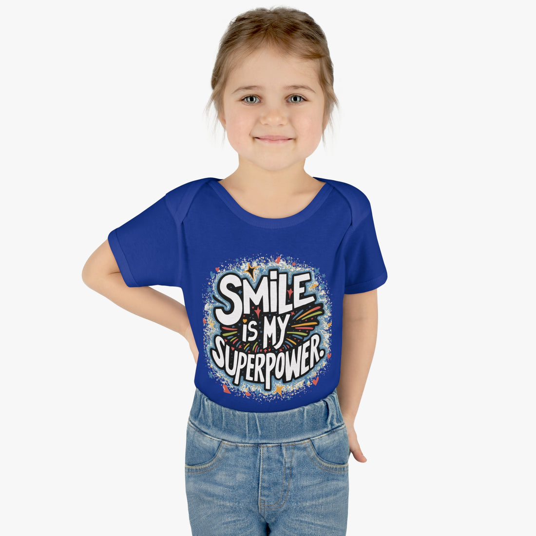 "Smile is my superpower" Infant Baby Rib Bodysuit