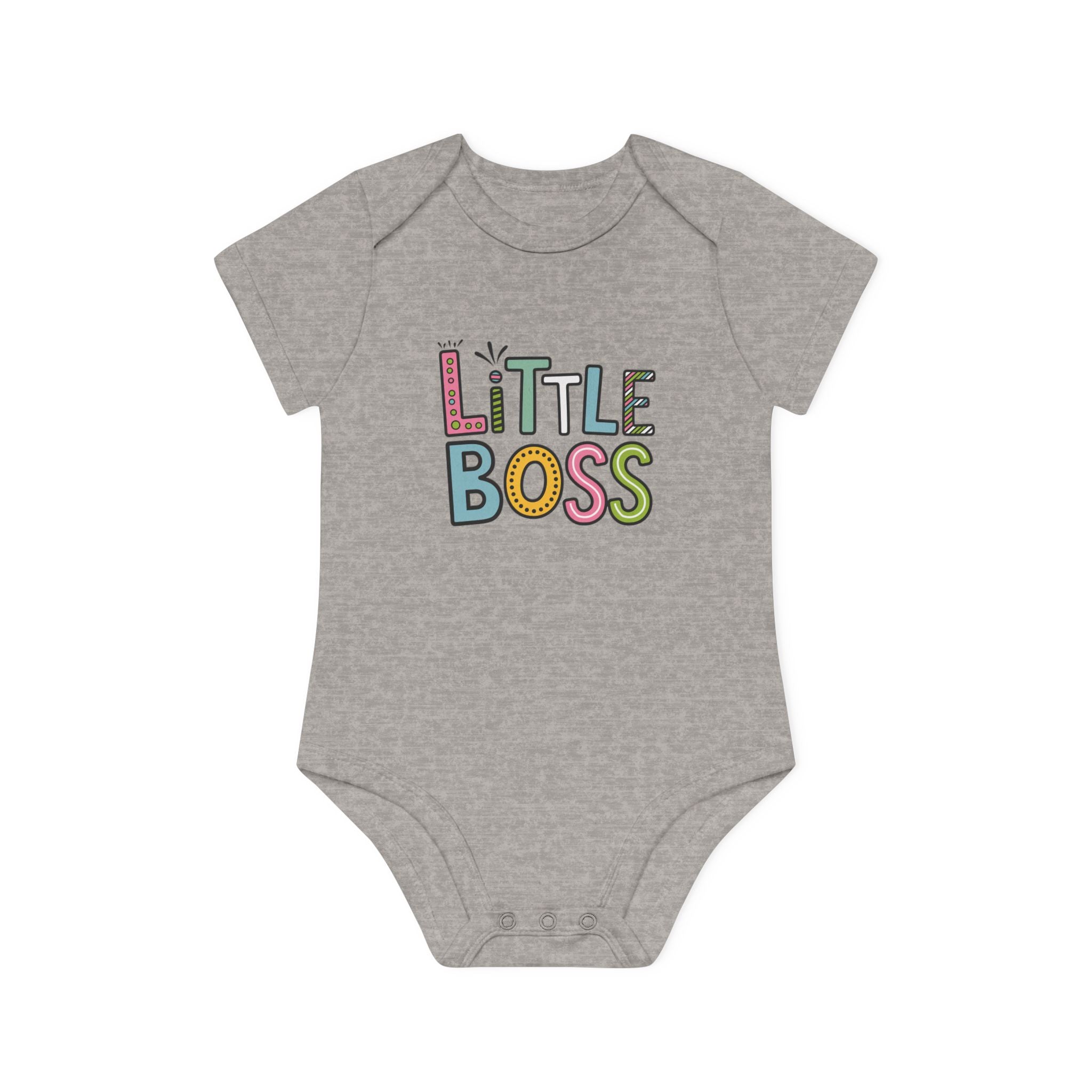"Little boss" Baby Organic Short Sleeve Bodysuit