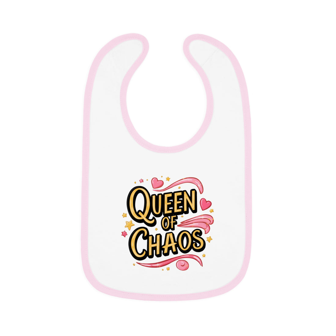 "Queen of chaos" Baby Contrast Trim Jersey Bib