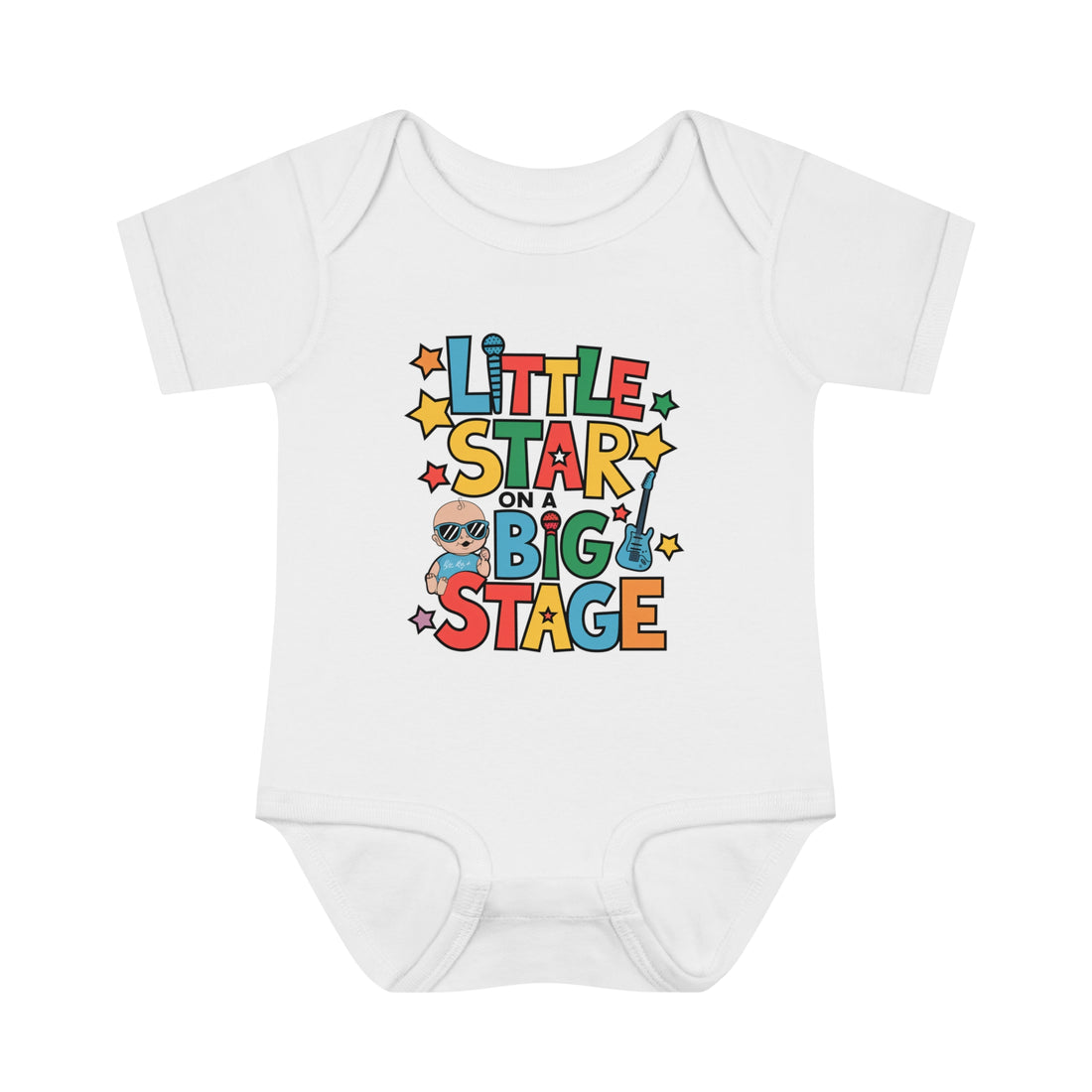 "Little star on a big stage" Infant Baby Rib Bodysuit