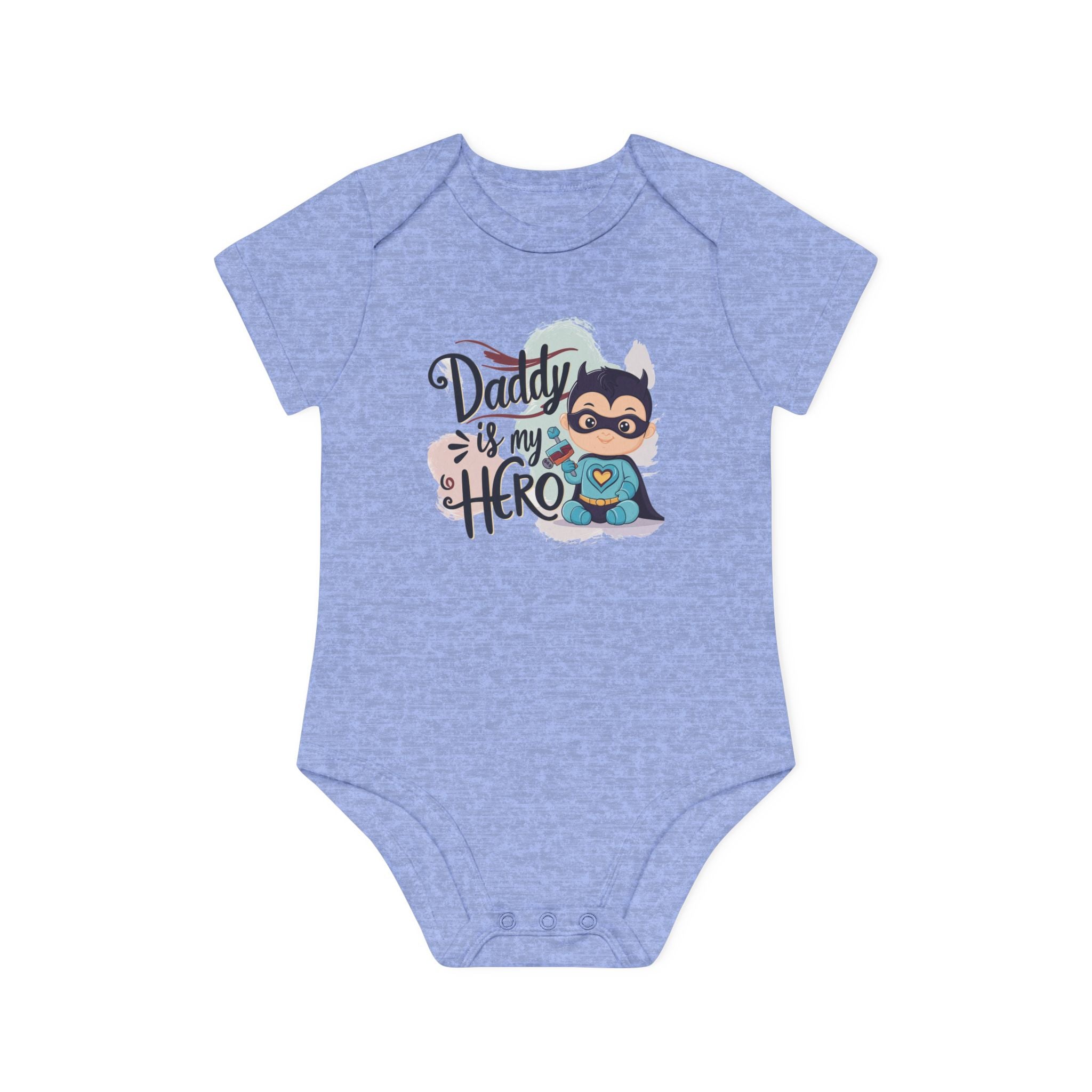 "Daddy is my hero" Baby Organic Short Sleeve Bodysuit