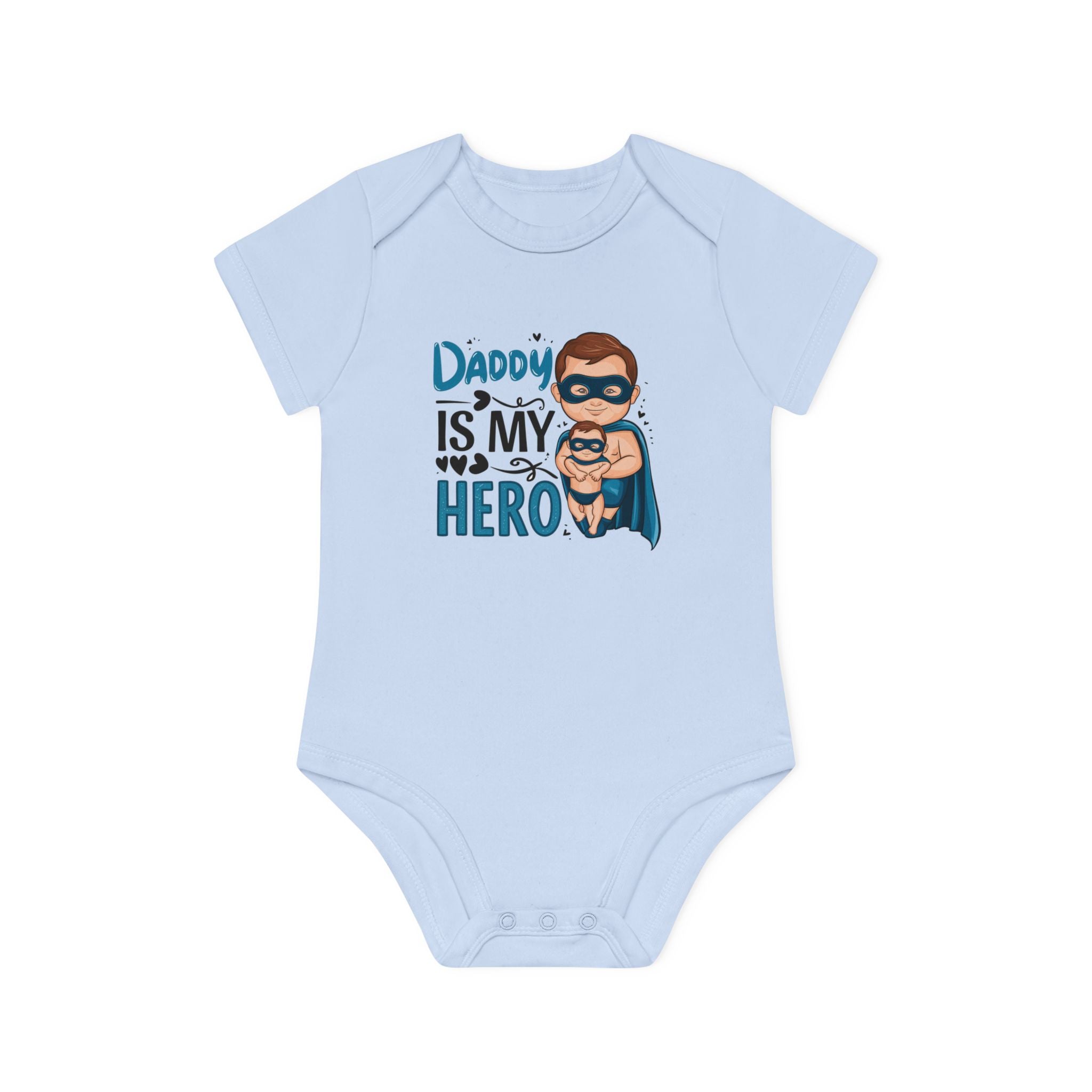 "Daddy is my hero" Baby Organic Short Sleeve Bodysuit