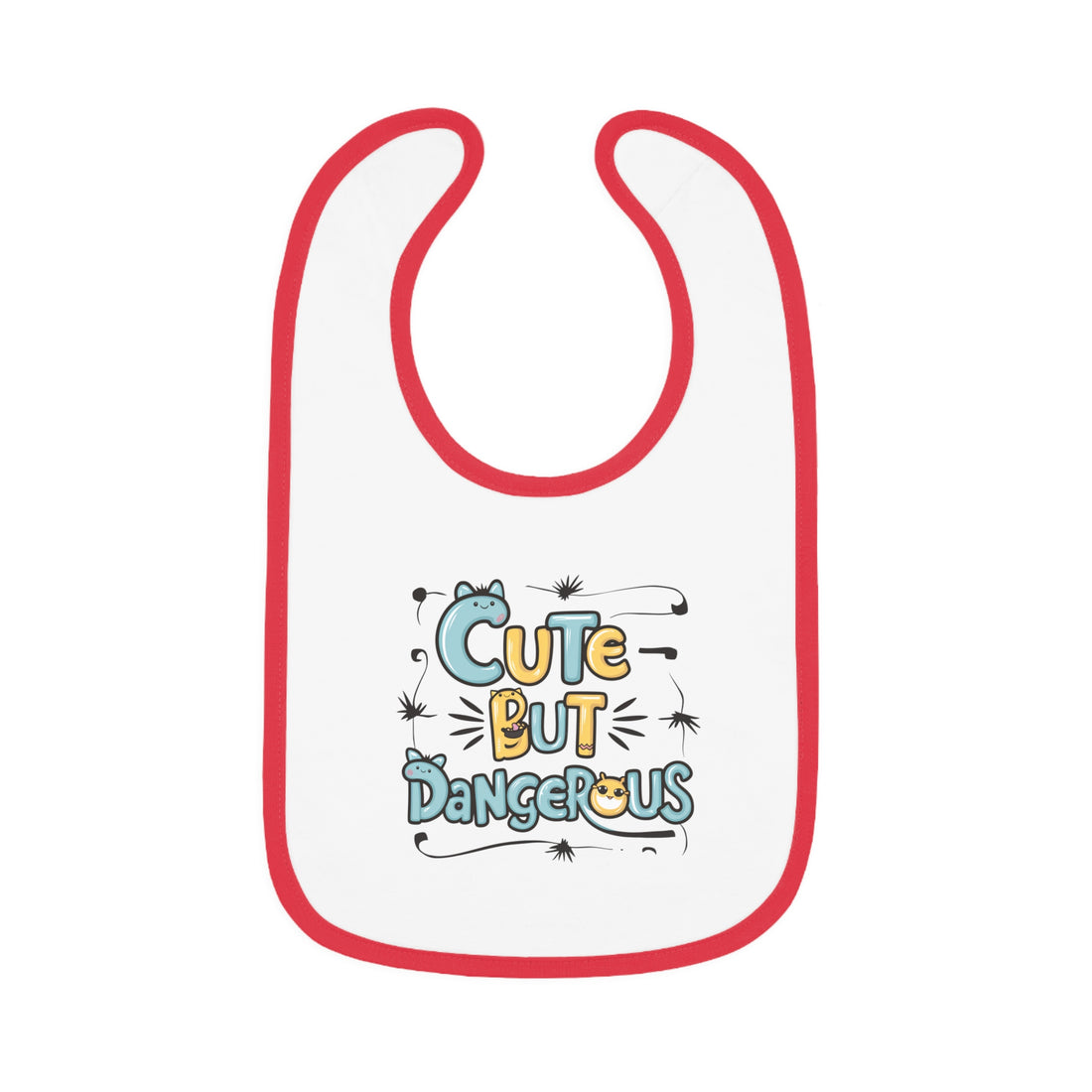 "Cute but dangerous" Baby Contrast Trim Jersey Bib