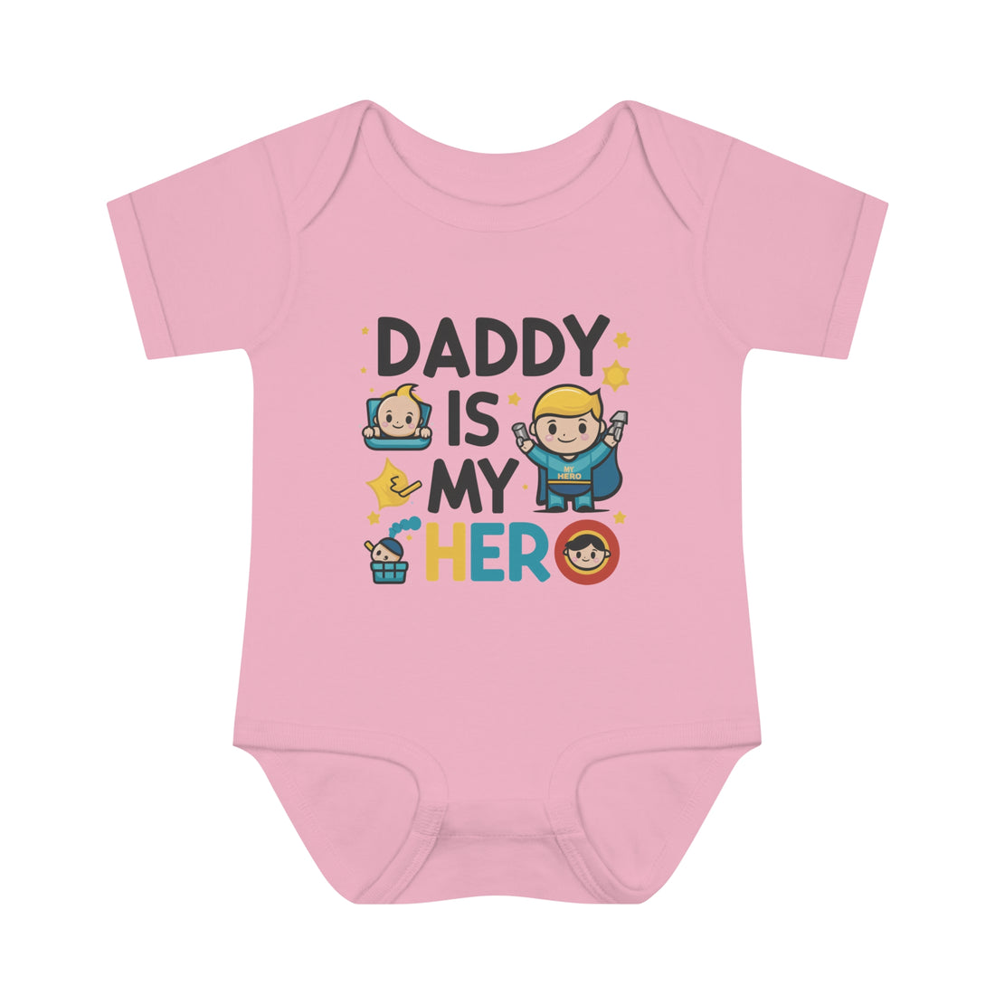 "Daddy is my hero" Infant Baby Rib Bodysuit