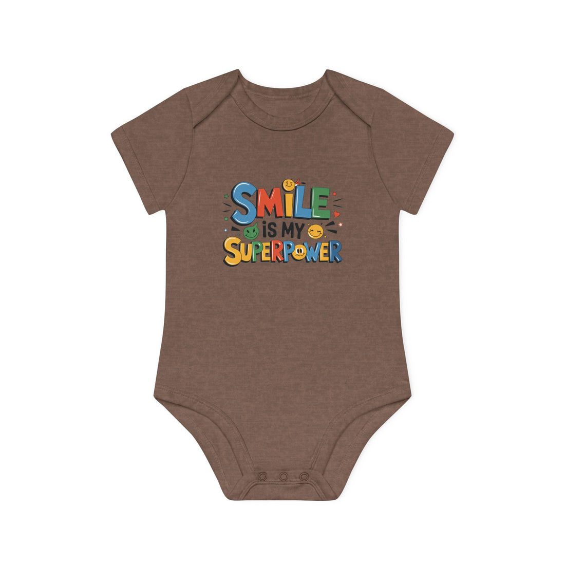 "Smile is my superpower" Baby Organic Short Sleeve Bodysuit