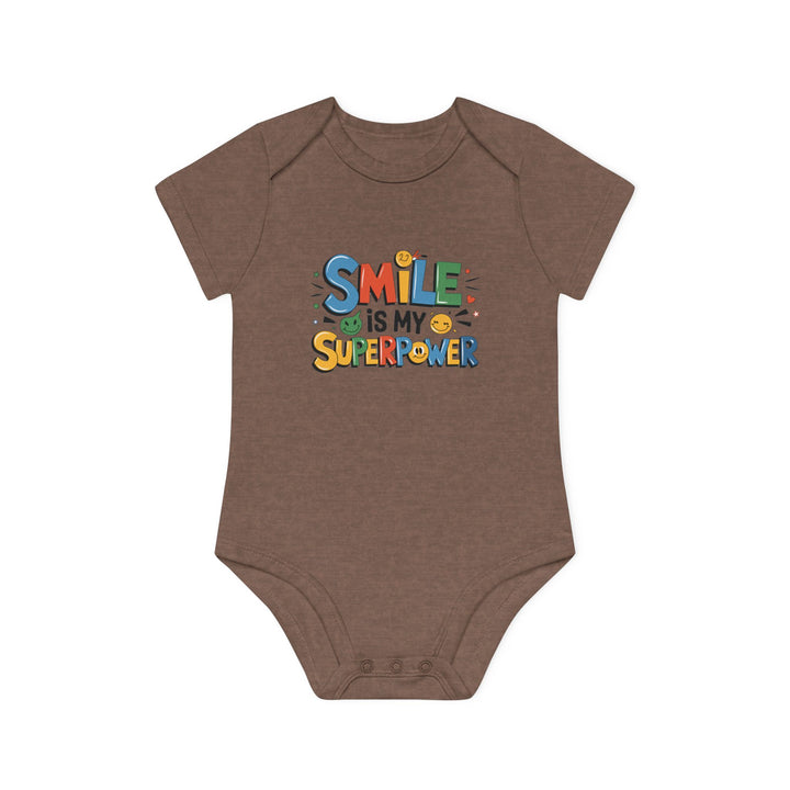 "Smile is my superpower" Baby Organic Short Sleeve Bodysuit