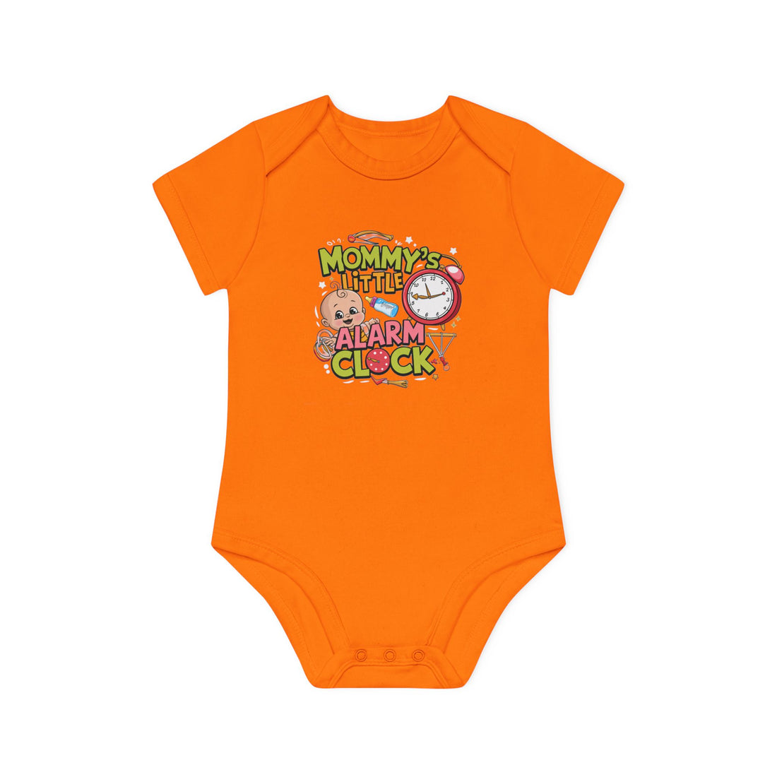 "Mommy's little alarm clock" Baby Organic Short Sleeve Bodysuit