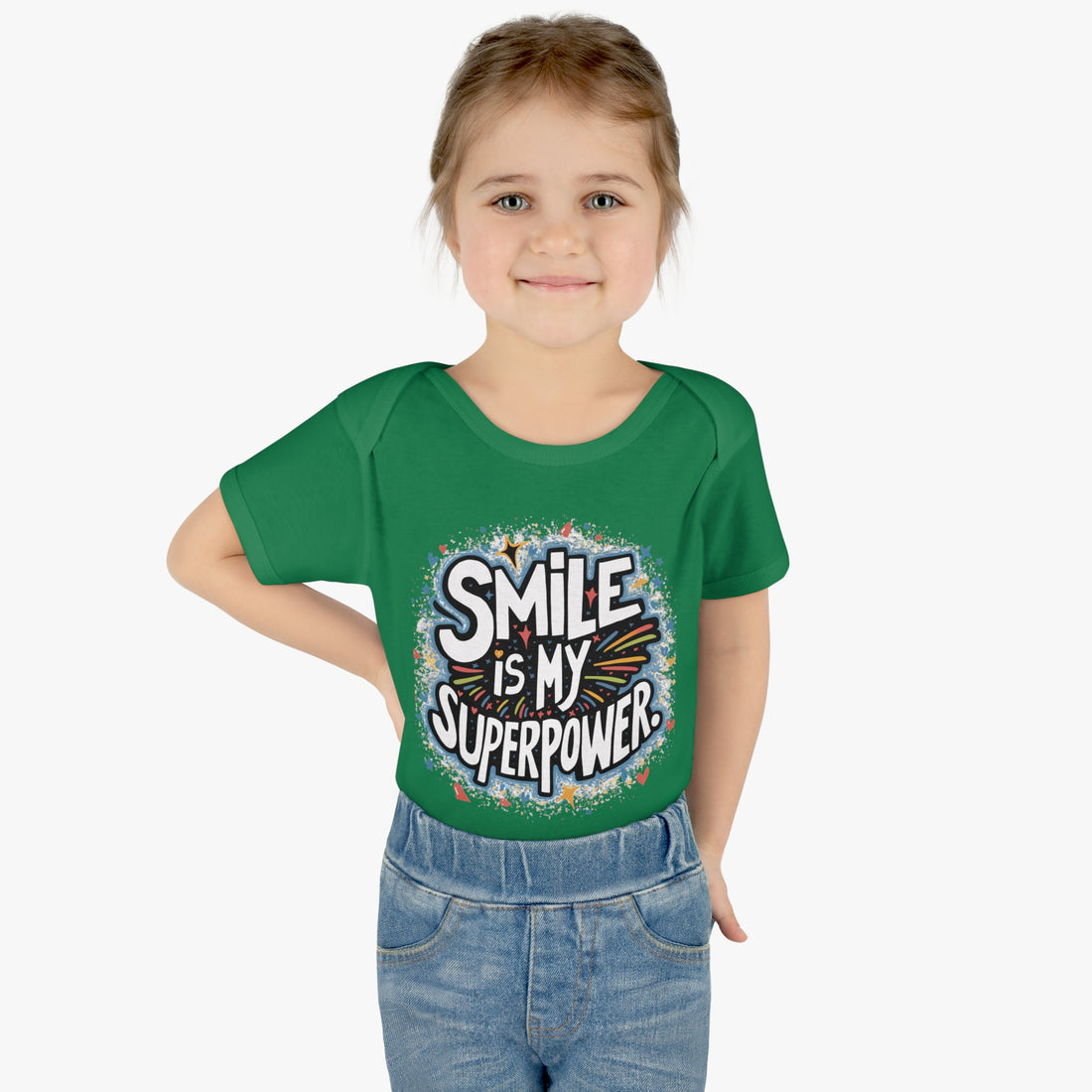 "Smile is my superpower" Infant Baby Rib Bodysuit