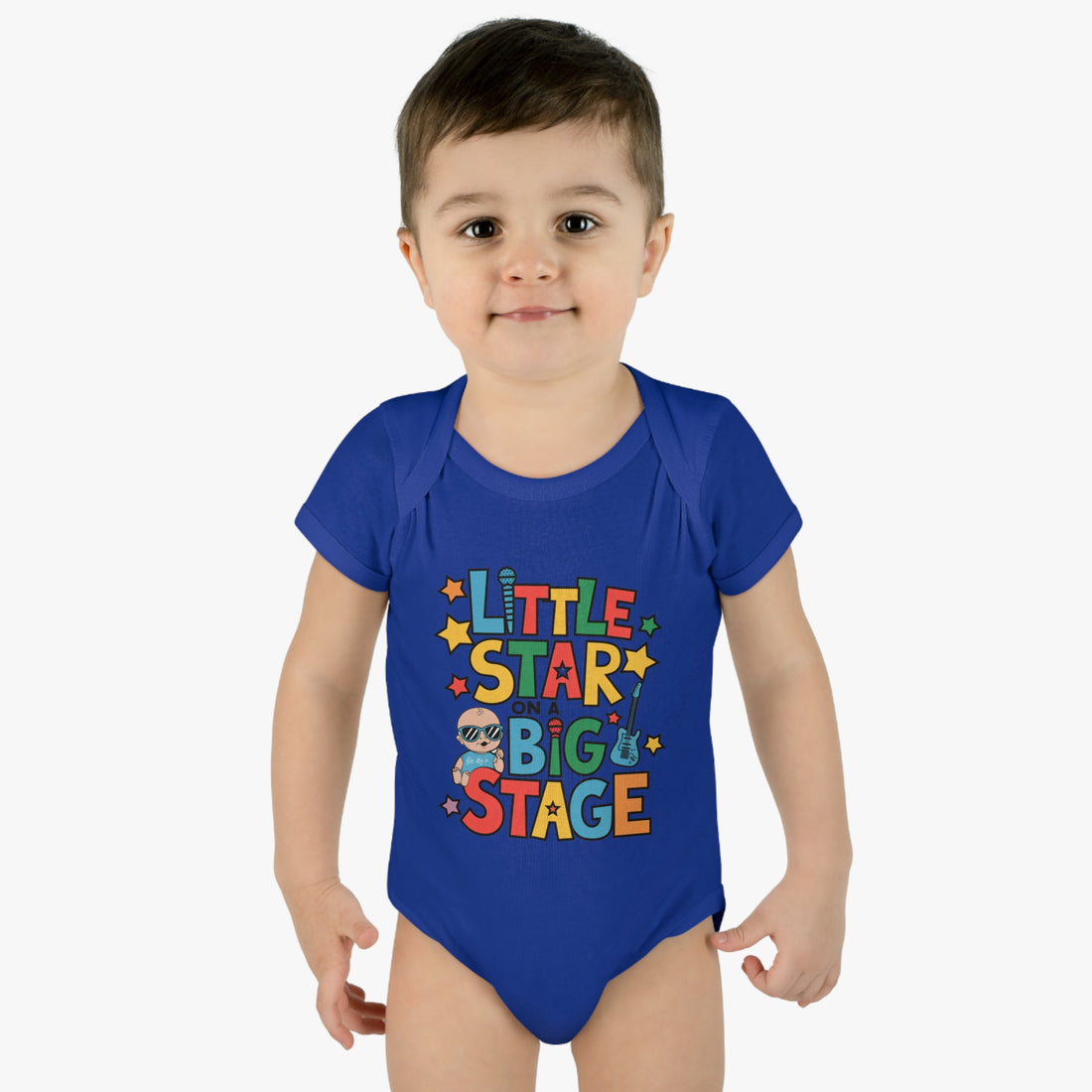 "Little star on a big stage" Infant Baby Rib Bodysuit