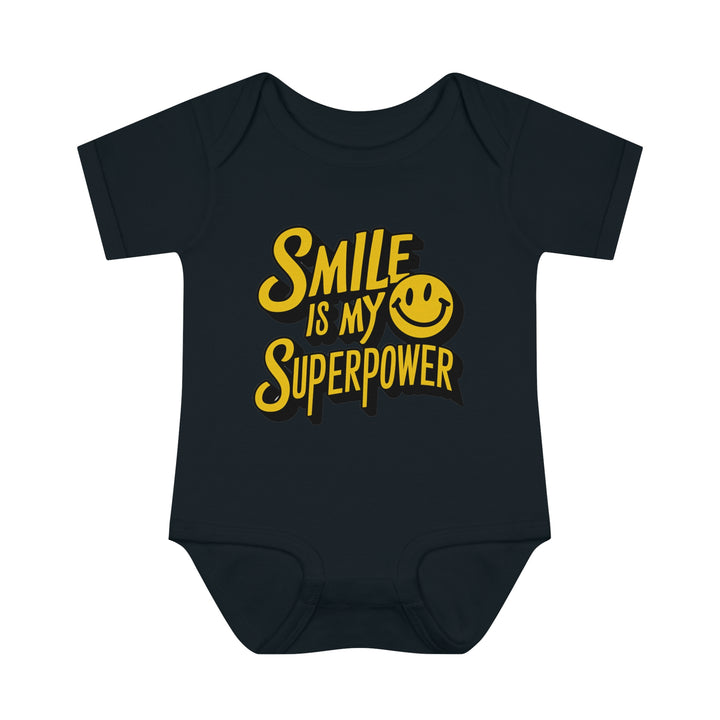 "Smile is my superpower" Infant Baby Rib Bodysuit