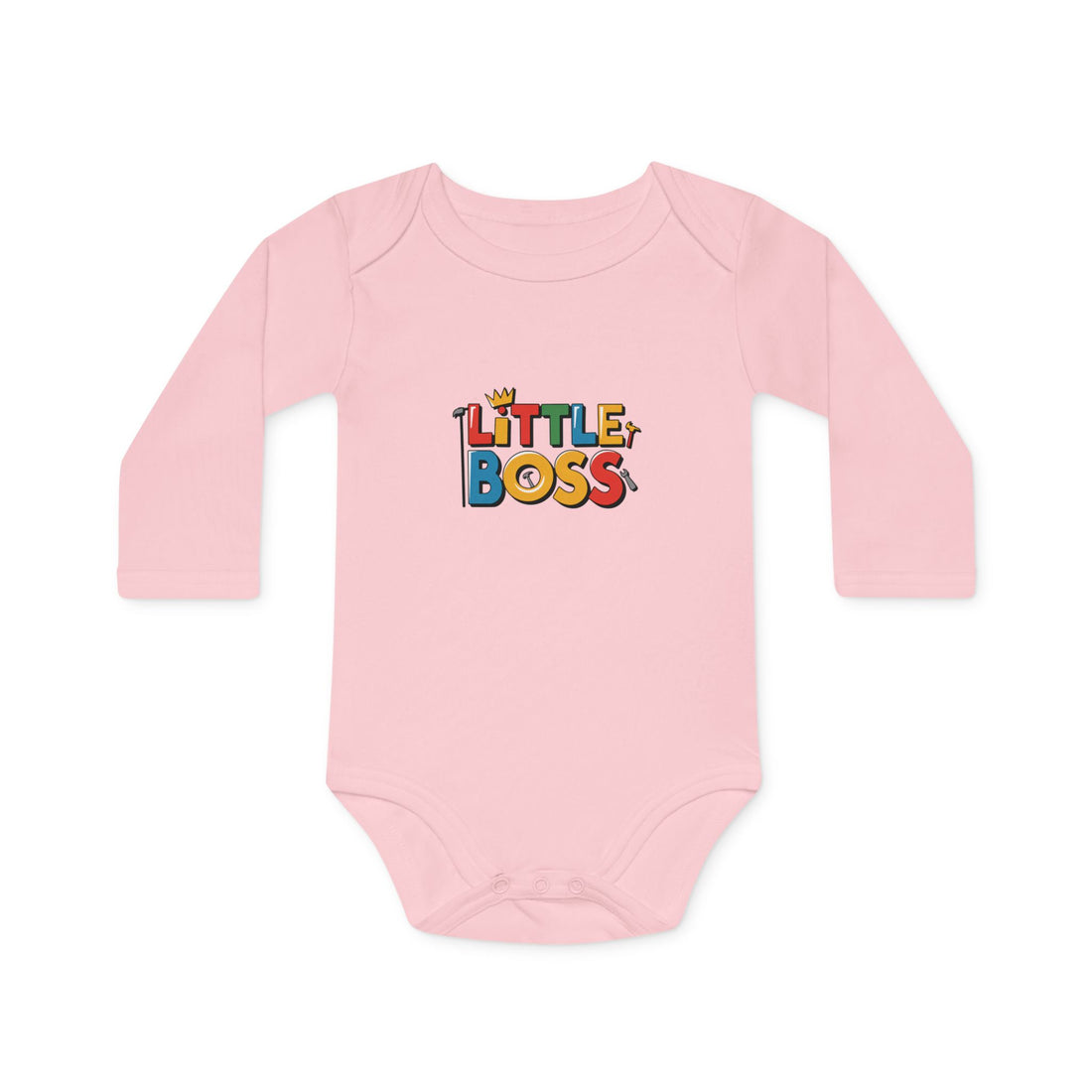 "Little boss" Baby Long-Sleeve Organic Bodysuit