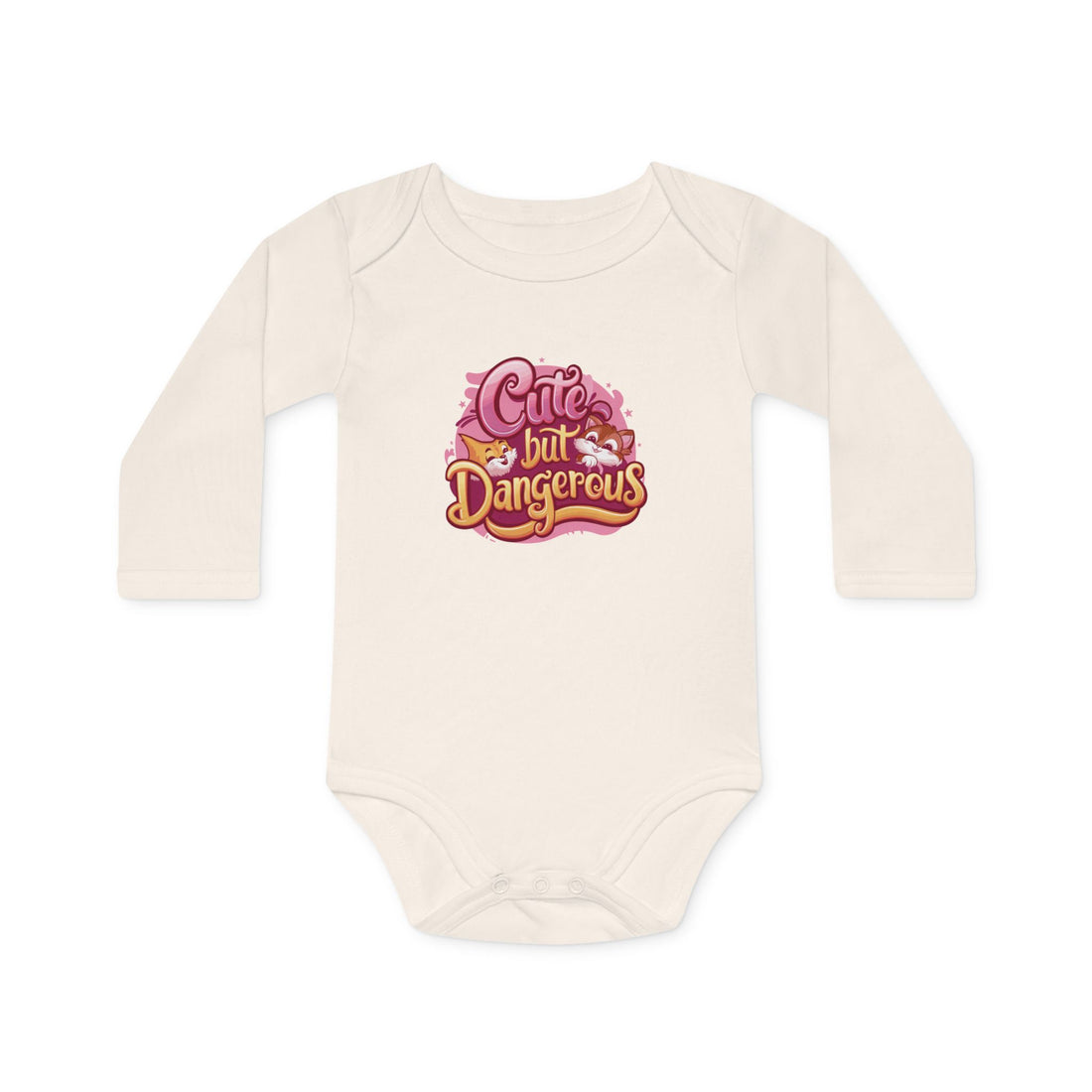 "Cute but dangerous" Baby Long-Sleeve Organic Bodysuit