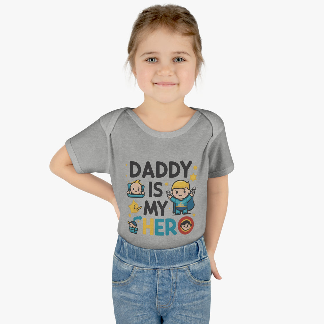 "Daddy is my hero" Infant Baby Rib Bodysuit