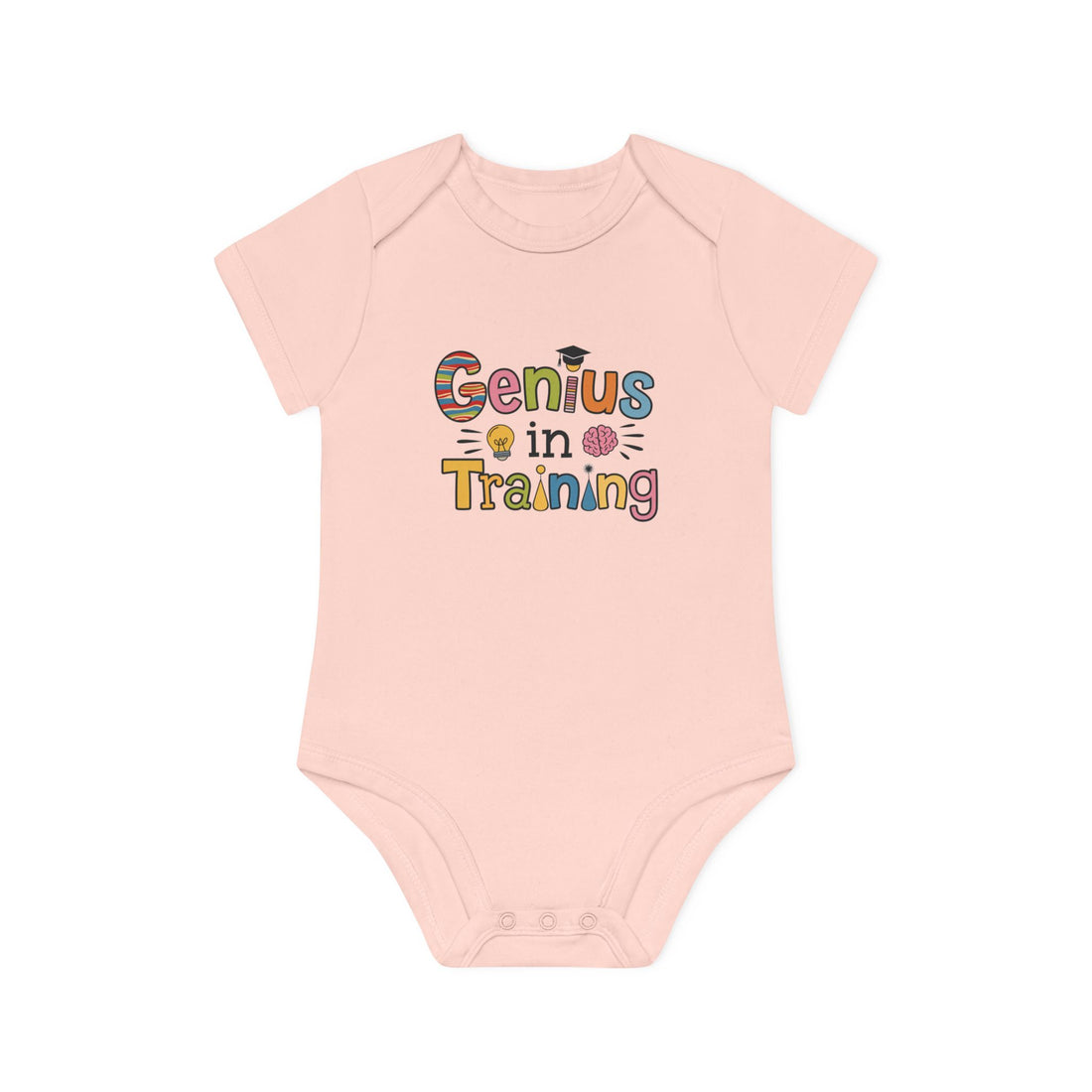 "Genius in training" Baby Organic Short Sleeve Bodysuit