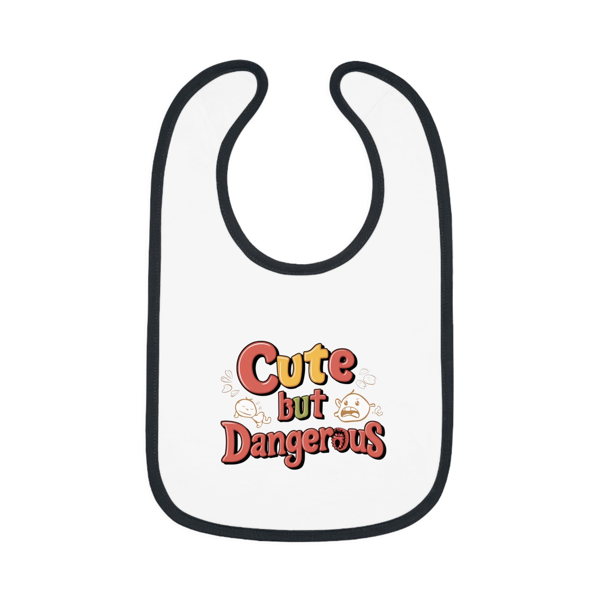 "Cute but dangerous" Baby Contrast Trim Jersey Bib