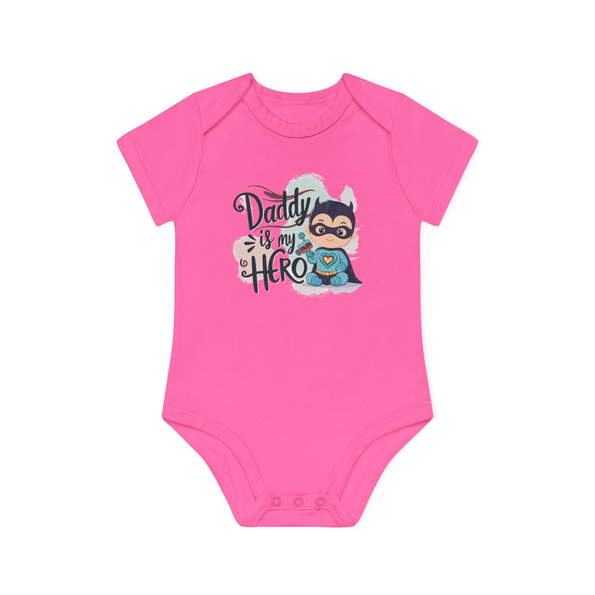 "Daddy is my hero" Baby Organic Short Sleeve Bodysuit