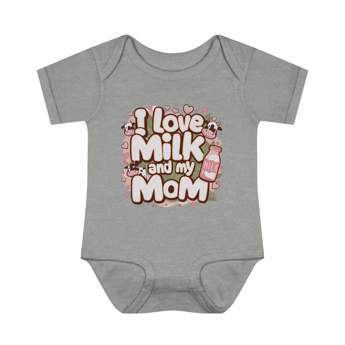 "I love milk and my mom" Infant Baby Rib Bodysuit