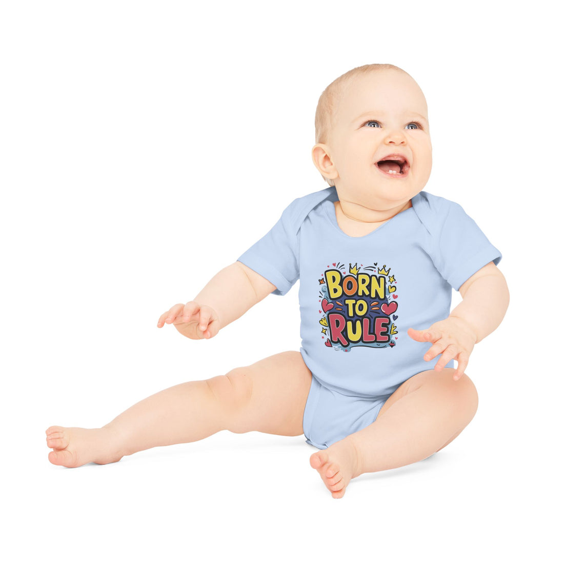 "Born to rule" Baby Organic Short Sleeve Bodysuit