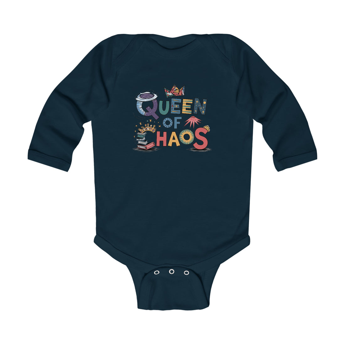 "Queen of chaos" Infant Long Sleeve Bodysuit