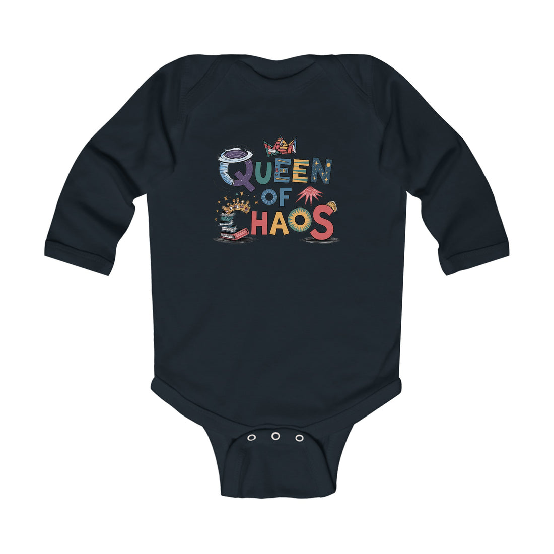 "Queen of chaos" Infant Long Sleeve Bodysuit