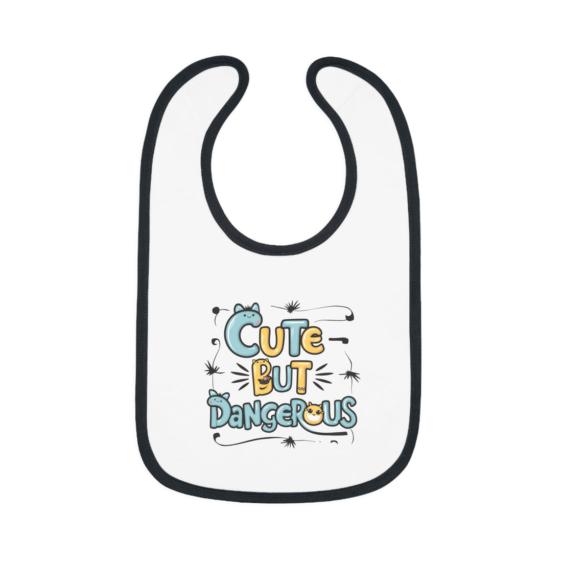 "Cute but dangerous" Baby Contrast Trim Jersey Bib