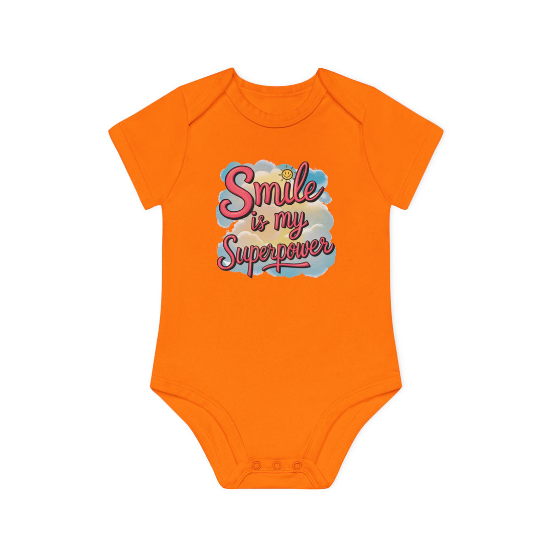 "Smile is my superpower" Baby Organic Short Sleeve Bodysuit