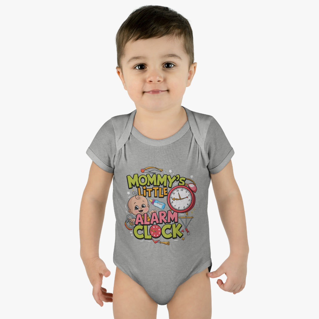 "Mommy's little alarm clock" Infant Baby Rib Bodysuit