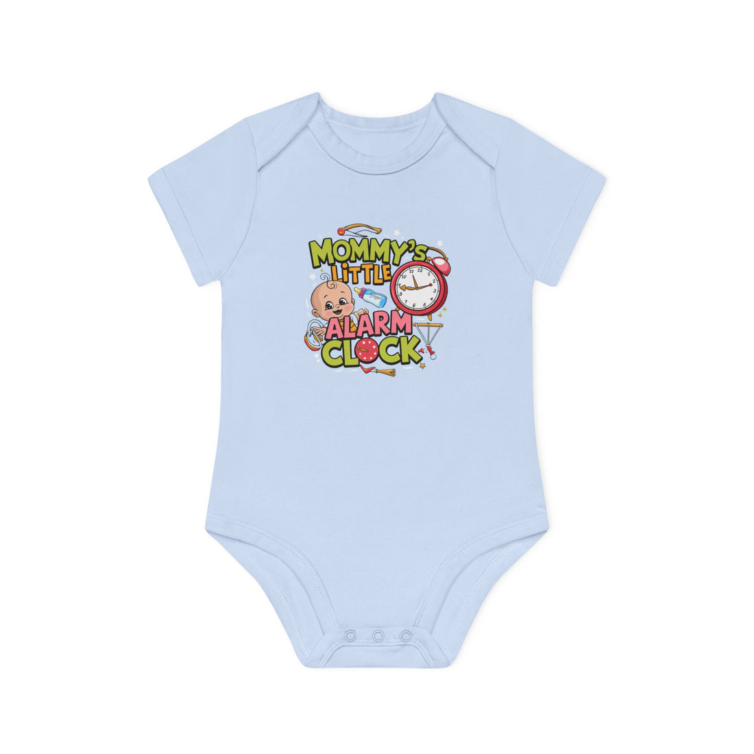 "Mommy's little alarm clock" Baby Organic Short Sleeve Bodysuit