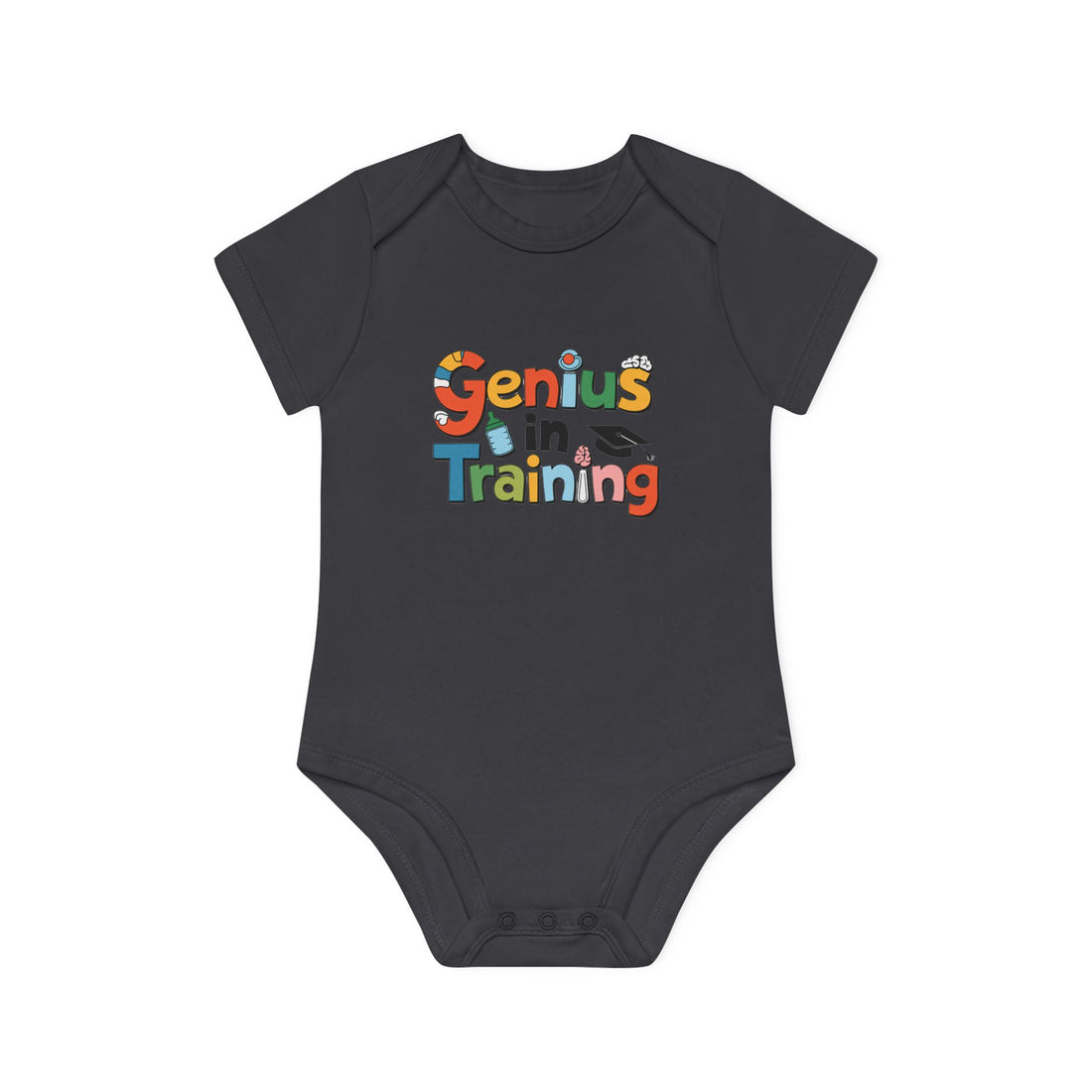 "Genius in training" Baby Organic Short Sleeve Bodysuit