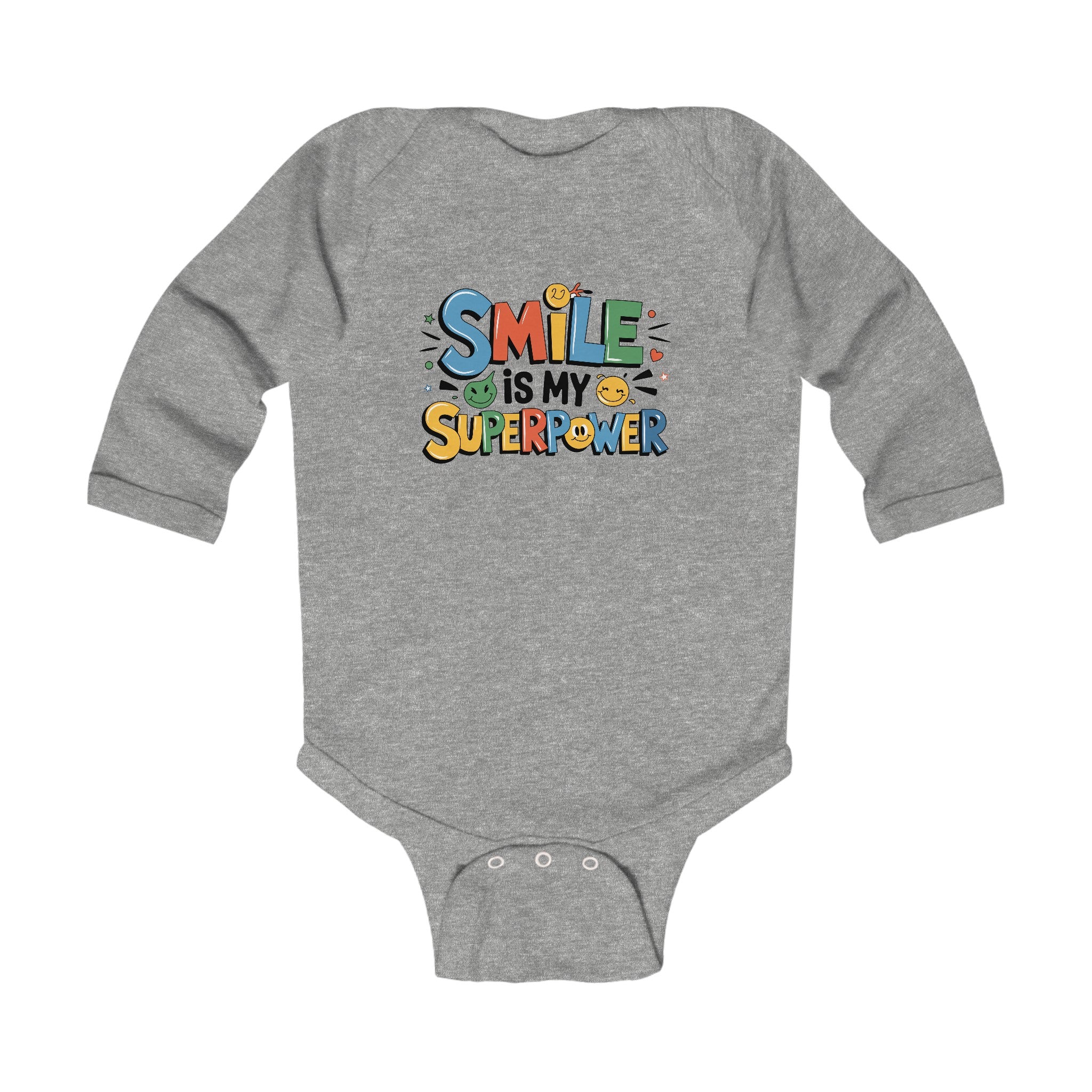 "Smile is my superpower" Infant Long Sleeve Bodysuit
