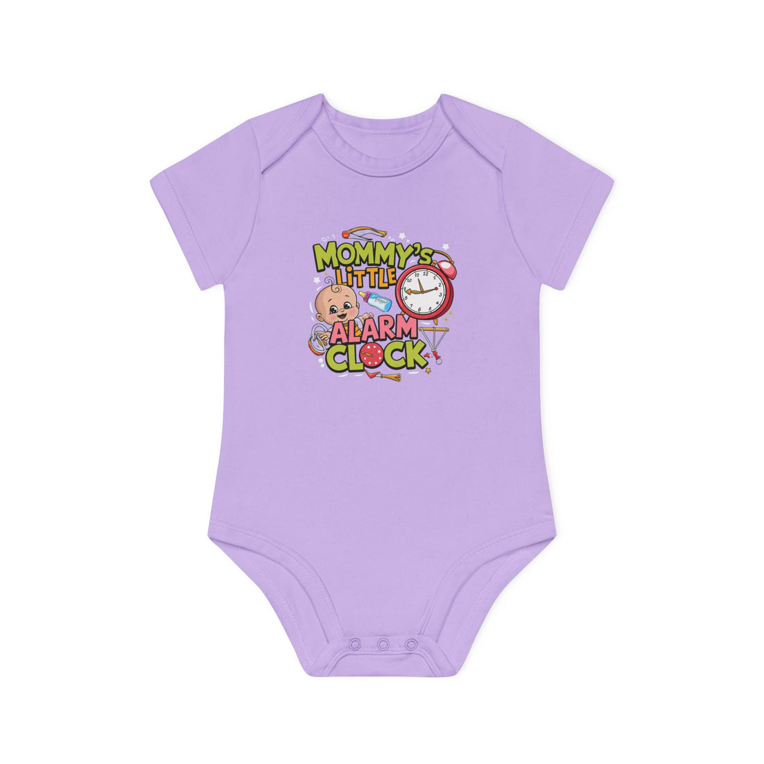 "Mommy's little alarm clock" Baby Organic Short Sleeve Bodysuit