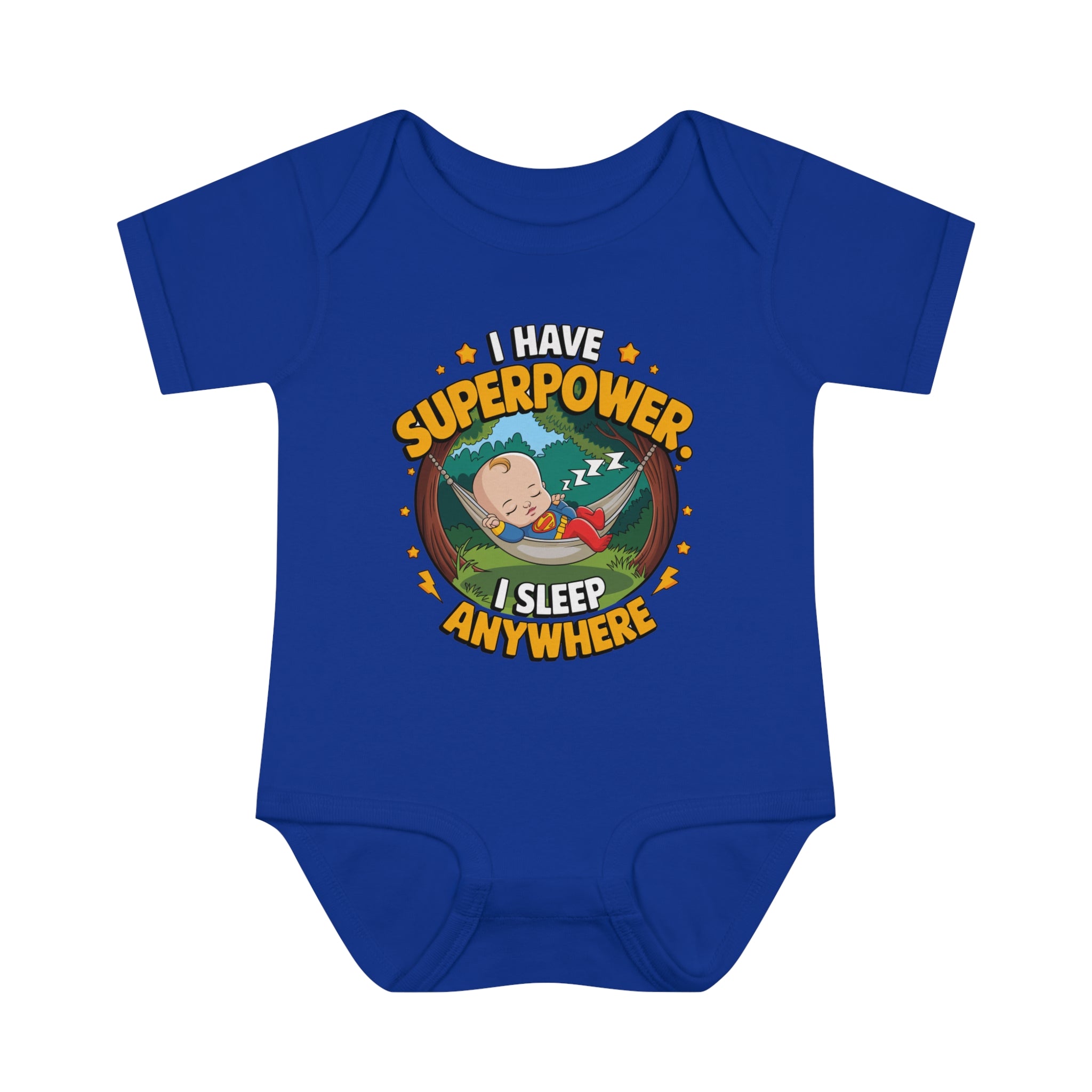 "I have a superpower I sleep anywhere" Infant Baby Rib Bodysuit
