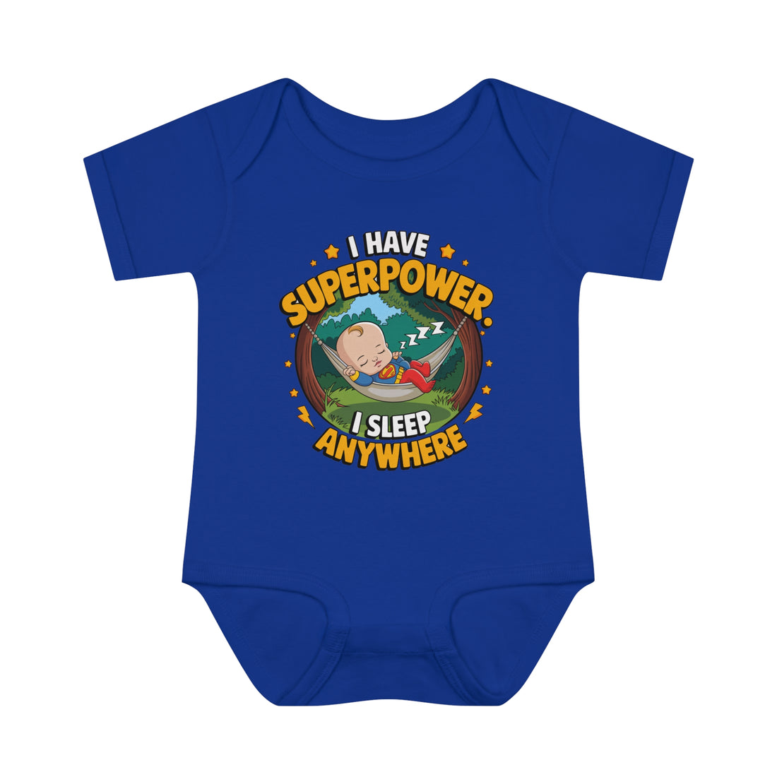 "I have a superpower I sleep anywhere" Infant Baby Rib Bodysuit