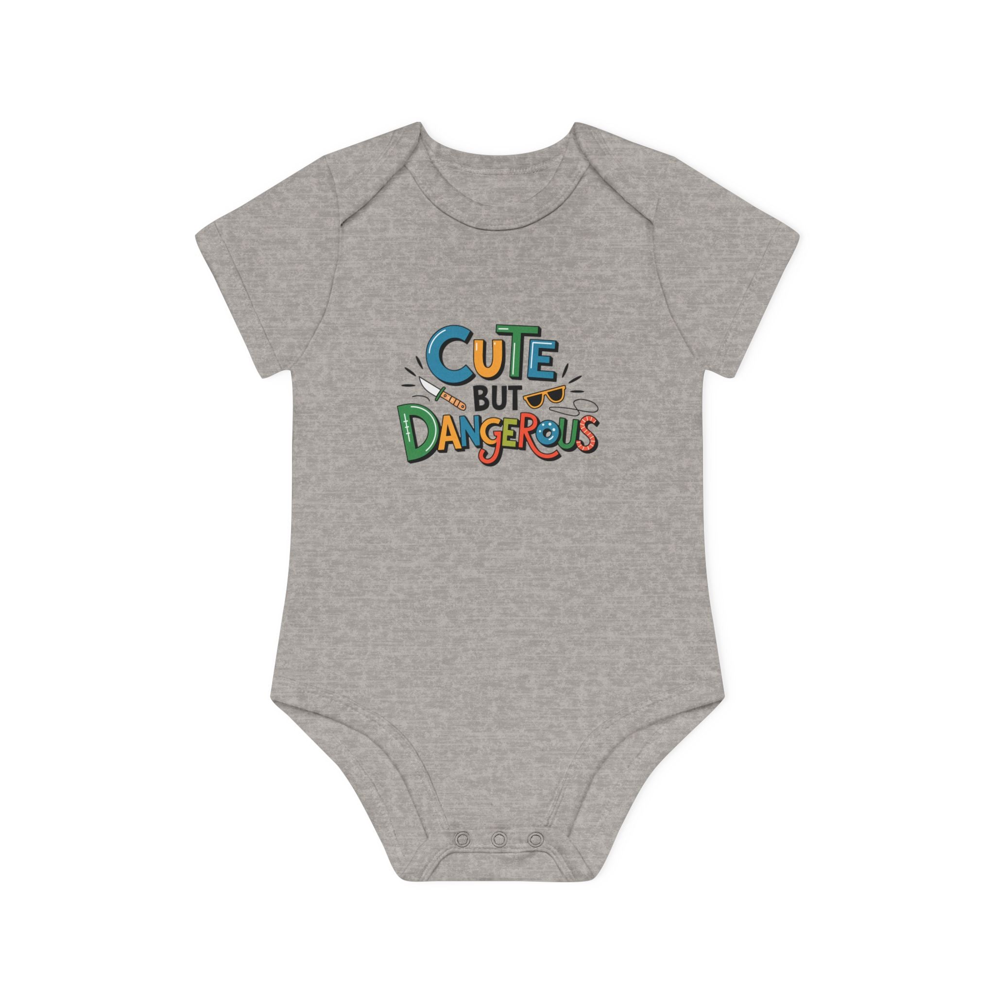 "Cute but dangerous" Baby Organic Short Sleeve Bodysuit