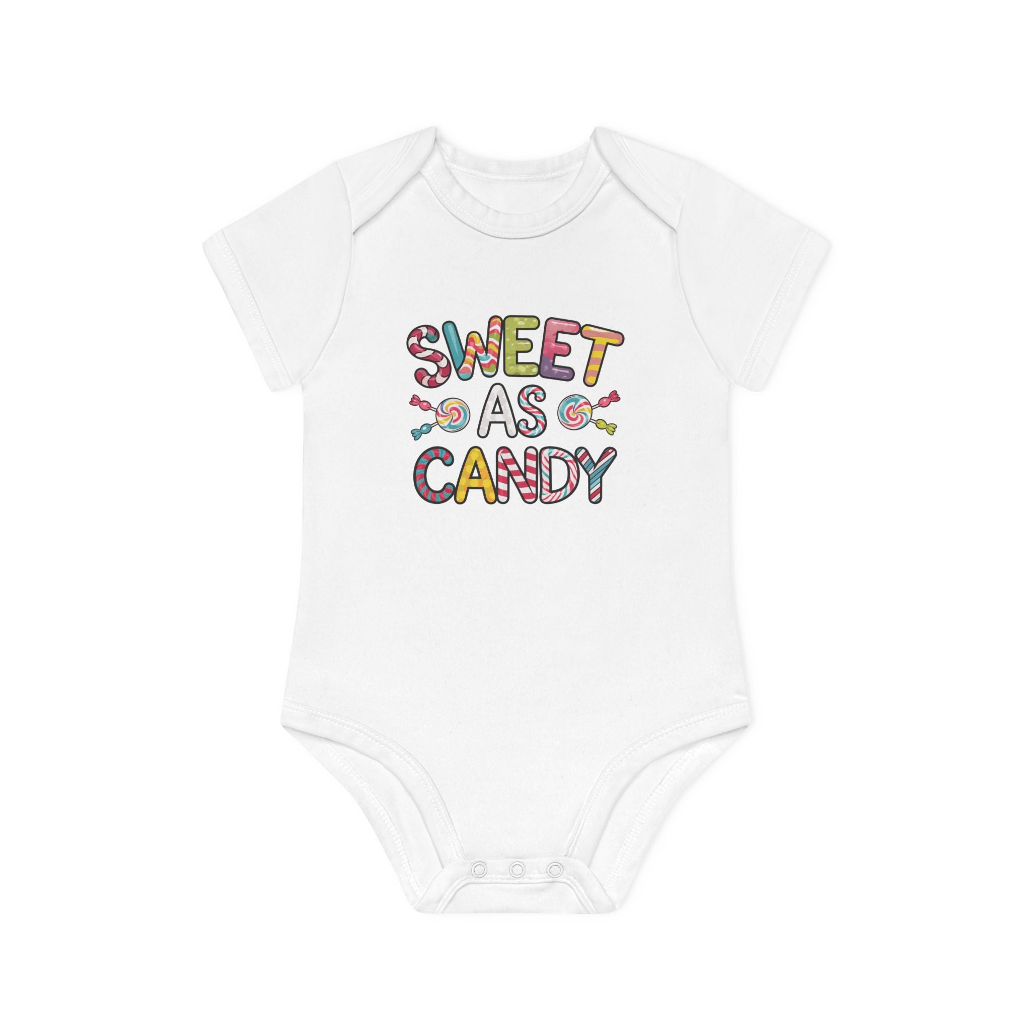"Sweet as candy" Baby Organic Short Sleeve Bodysuit