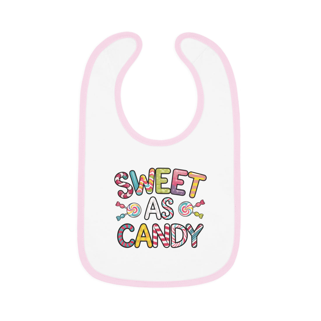 "Sweet as candy" Baby Contrast Trim Jersey Bib