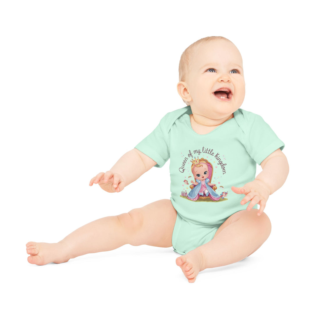 "Queen of my little kingdom" Baby Organic Short Sleeve Bodysuit