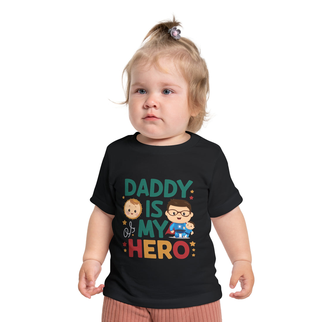 "Daddy is my hero" Baby Short Sleeve T-Shirt