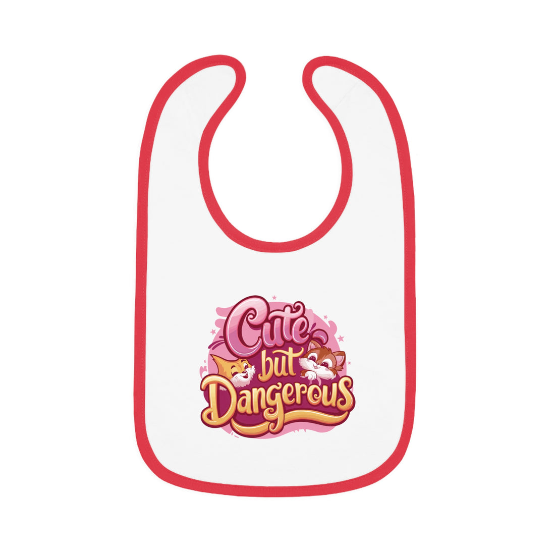 "Cute but dangerous" Baby Contrast Trim Jersey Bib