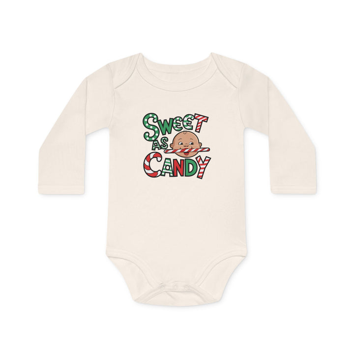 "Sweet as candy" Baby Long-Sleeve Organic Bodysuit