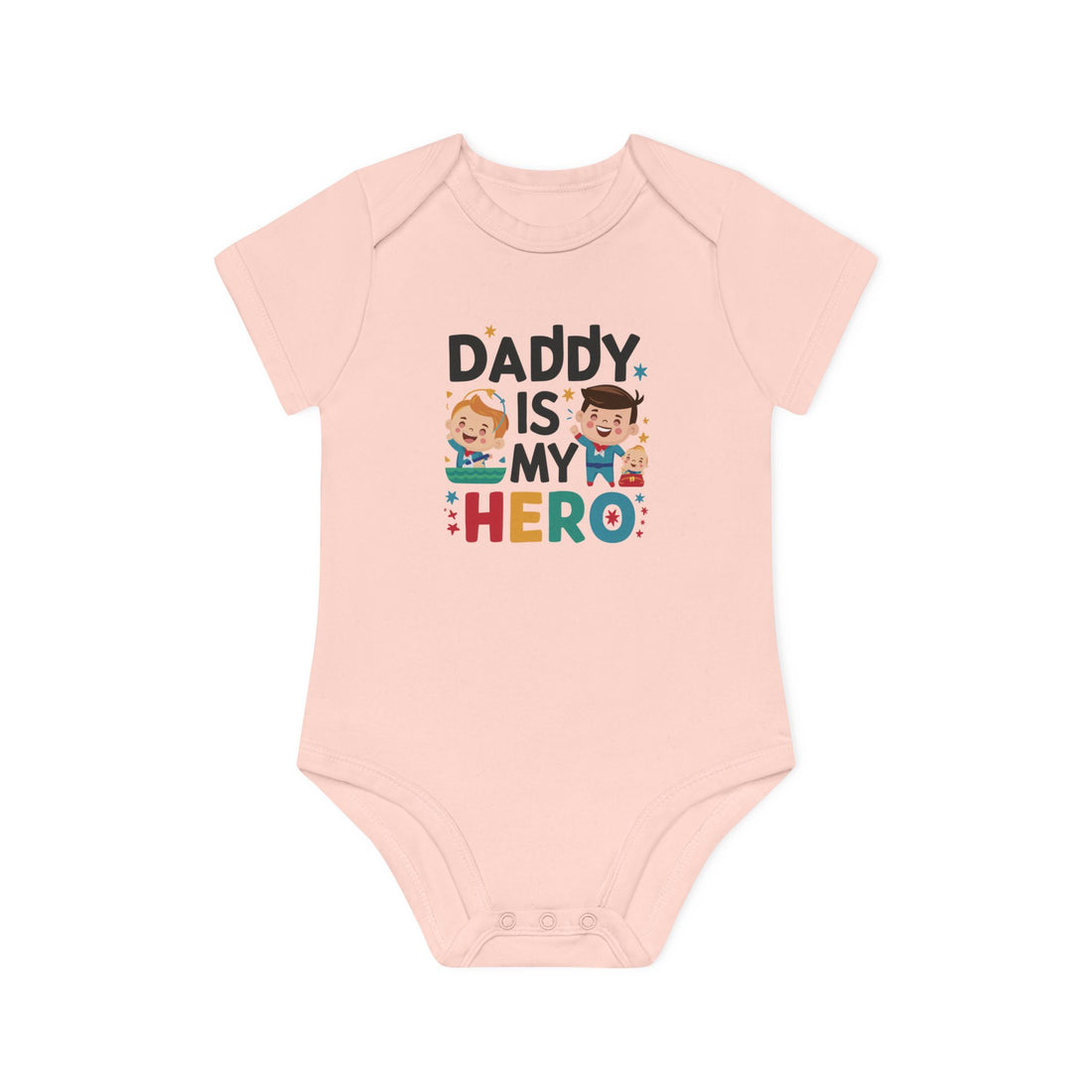 "Daddy is my hero" Baby Organic Short Sleeve Bodysuit