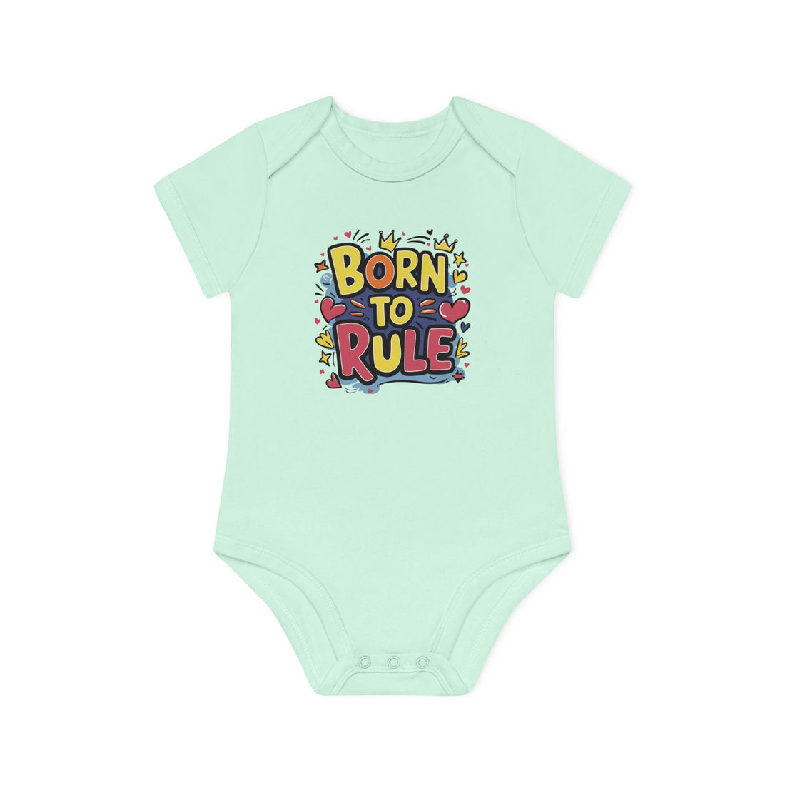 "Born to rule" Baby Organic Short Sleeve Bodysuit