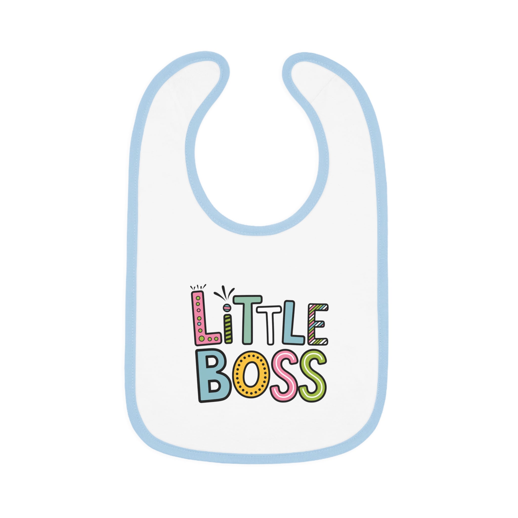 "Little boss" Baby Contrast Trim Jersey Bib