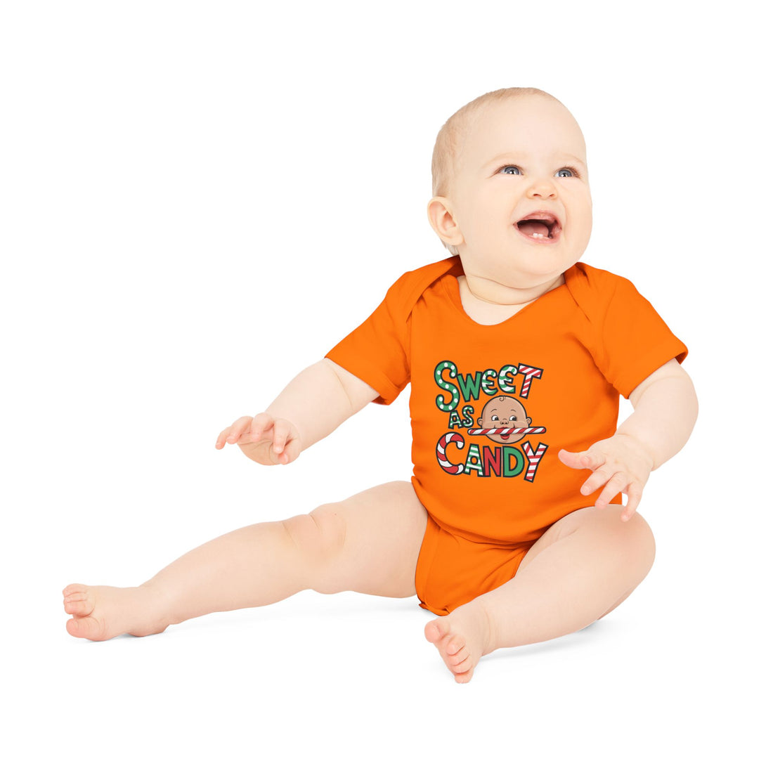 "Sweet as candy" Baby Organic Short Sleeve Bodysuit