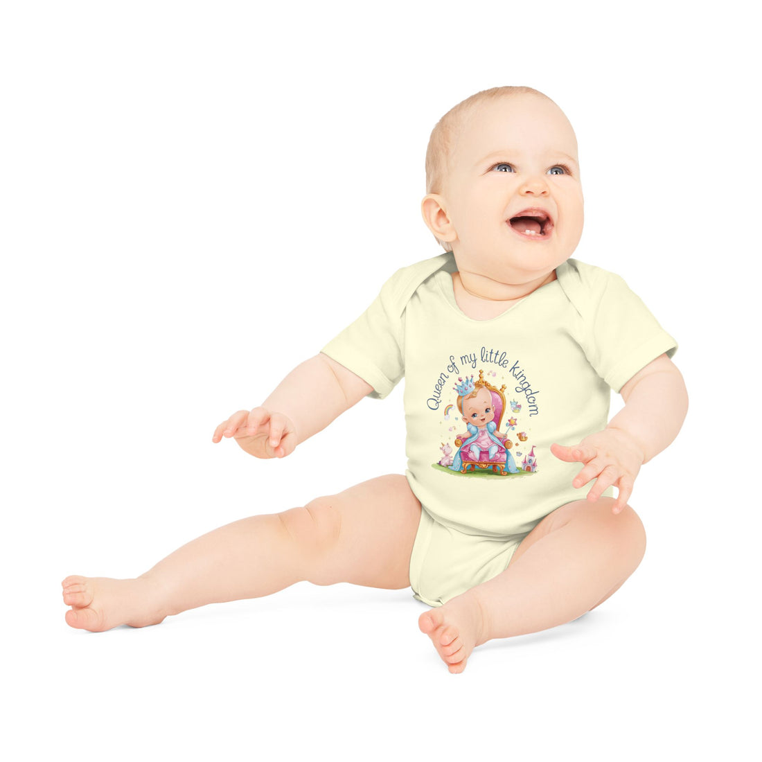 "Queen of my little kingdom" Baby Organic Short Sleeve Bodysuit