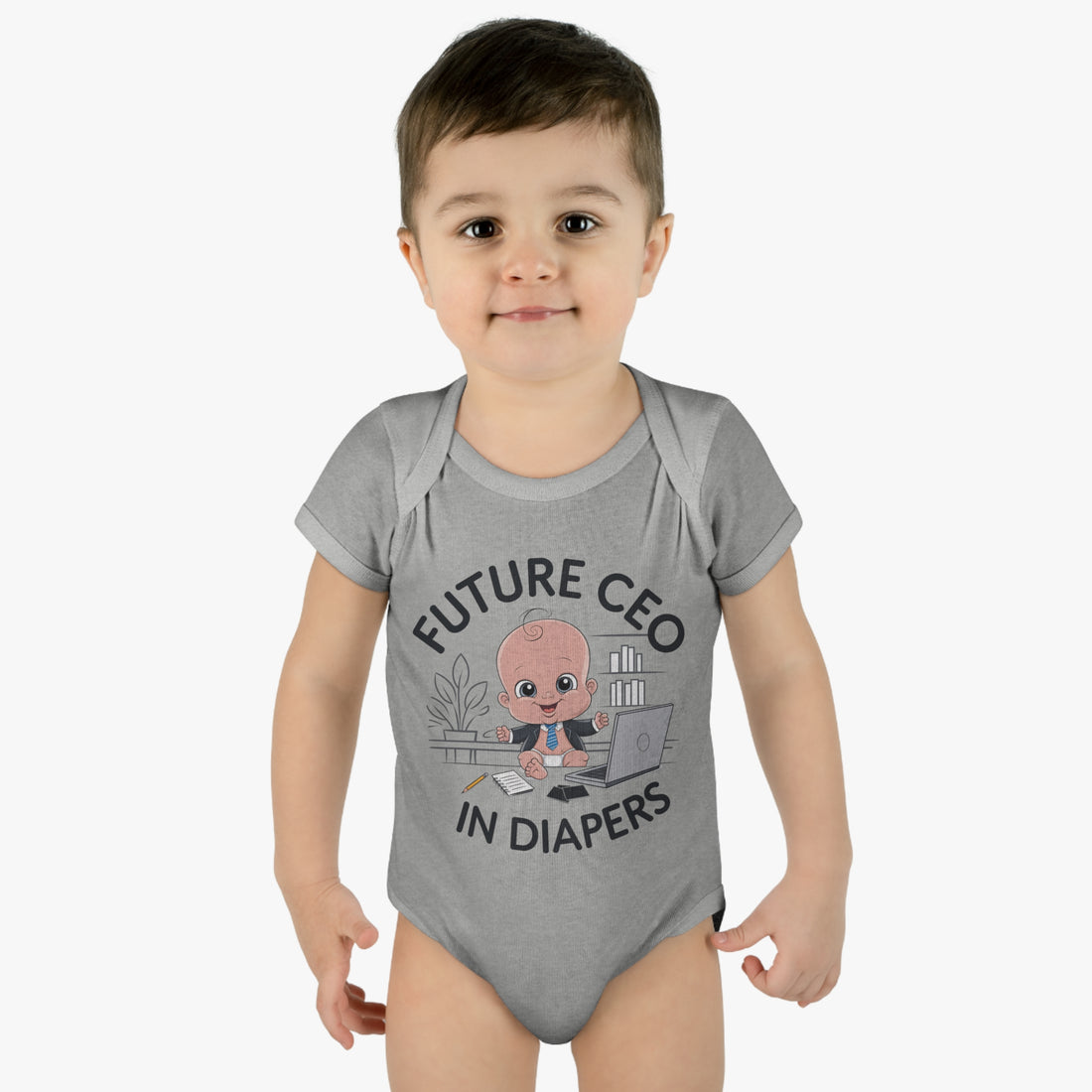 "Future CEO in diapers" Infant Baby Rib Bodysuit