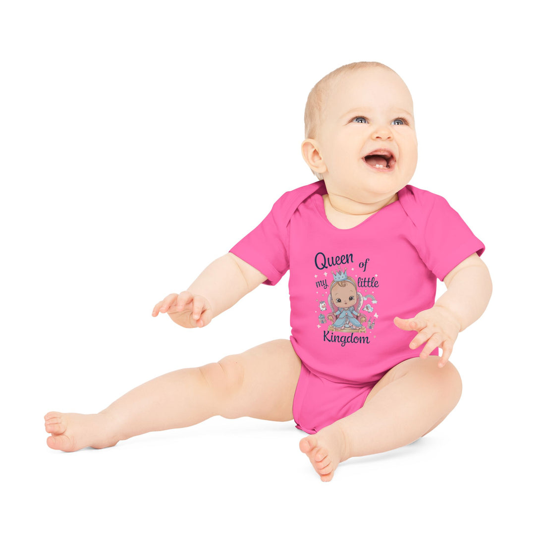 "Queen of my little kingdom" Baby Organic Short Sleeve Bodysuit