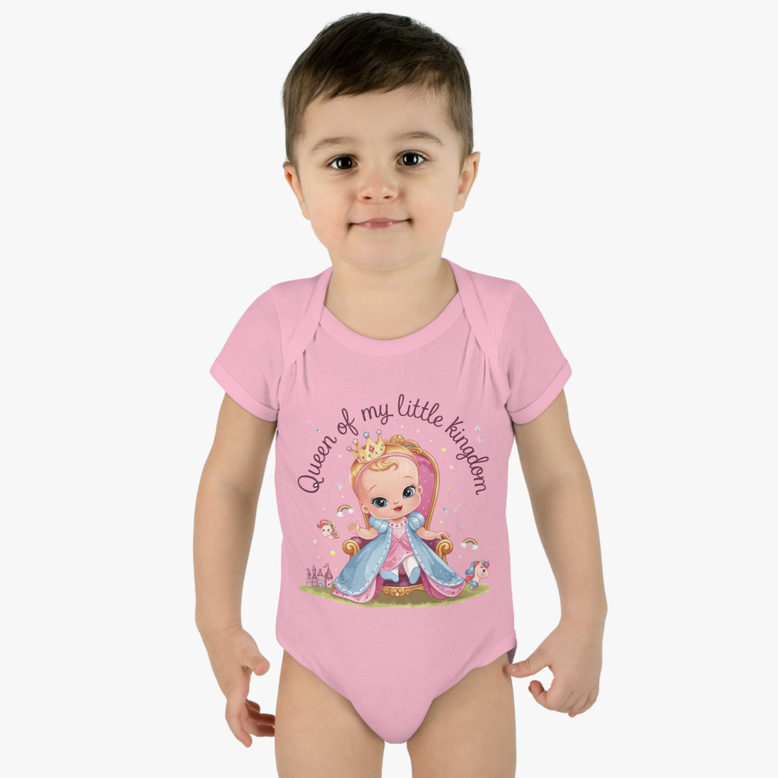 "Queen of my little kingdom" Infant Baby Rib Bodysuit