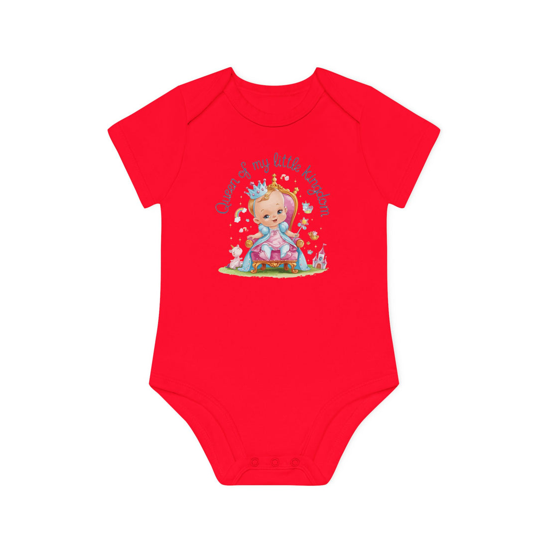 "Queen of my little kingdom" Baby Organic Short Sleeve Bodysuit