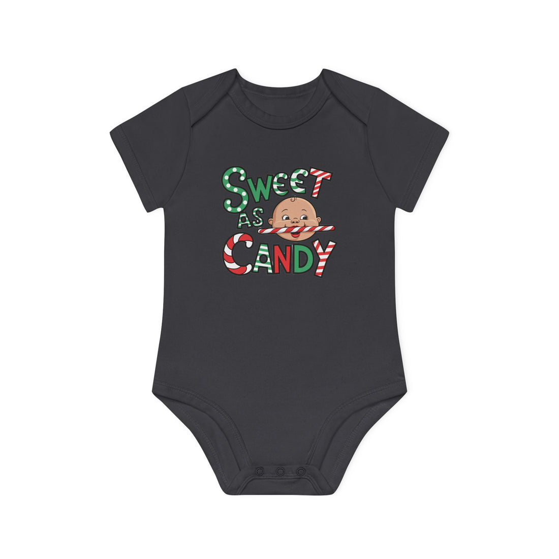 "Sweet as candy" Baby Organic Short Sleeve Bodysuit